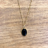 Collier Pendentif Agate noire