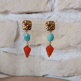 Boucles Angèle Amazonite et Cornaline