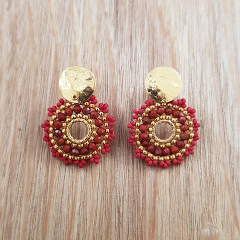 Boucles Inaya Jaspe rouge